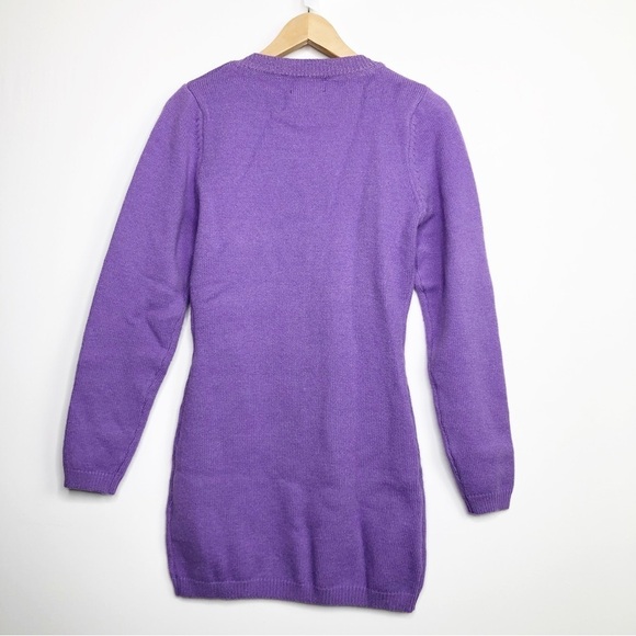 𝅺Cider purple button-down knit sweater dress - Picture 2 of 9
